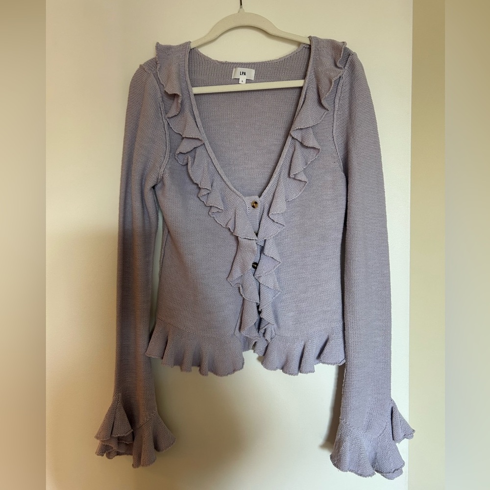 Revolve LPA Ruffle Sweater Cardigan - Picture 2 of 2